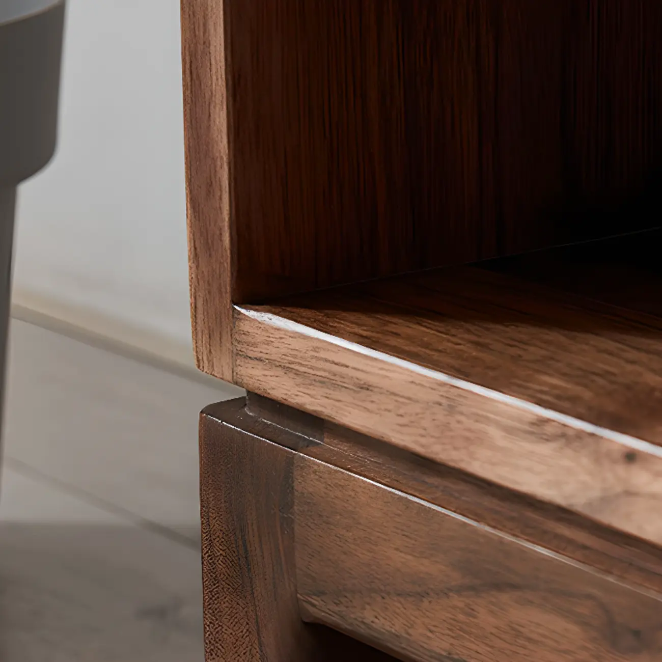 Horizontal Short Brown Wood Open Back Bookcase Image - 10 | homeyfad