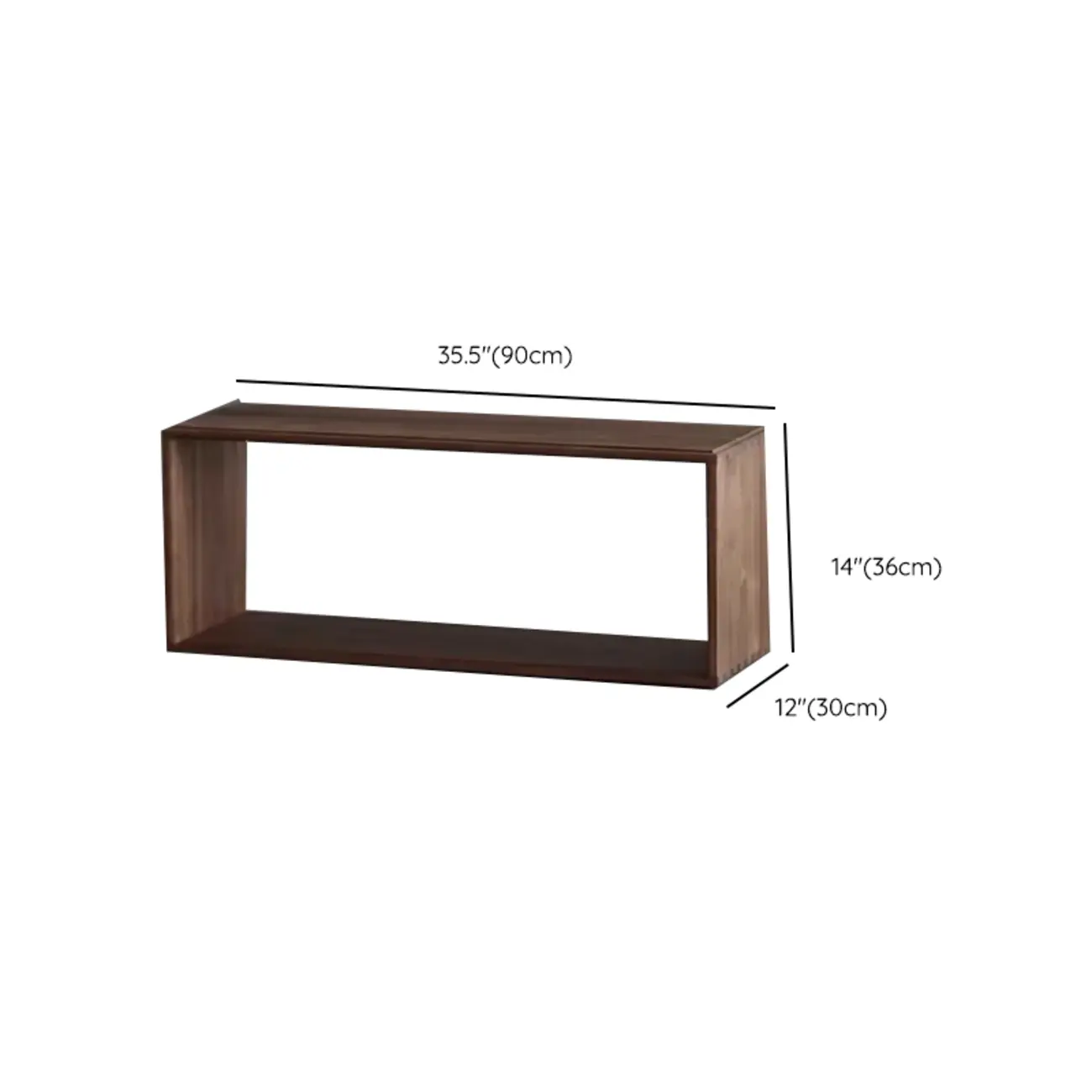 Horizontal Short Brown Wood Open Back Bookcase Image - 14 | homeyfad