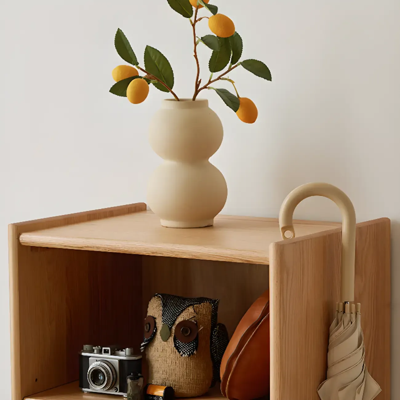 Modern Wooden 6-Tier Rectangle Oak Large Bookcase Image - 7