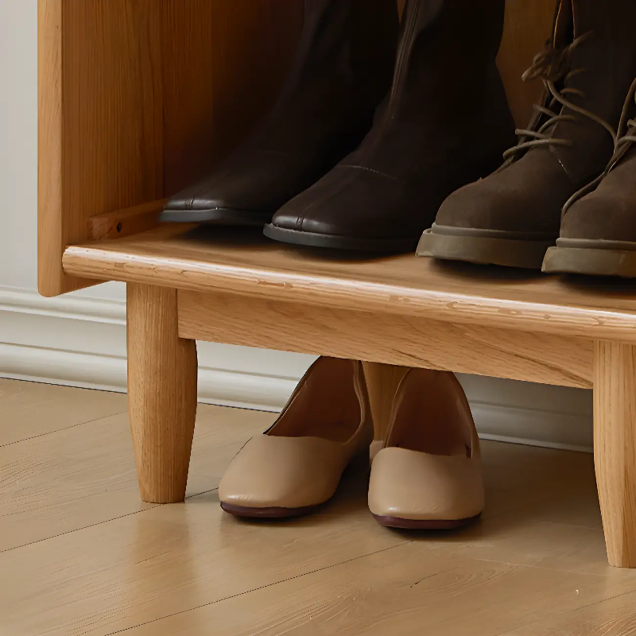 Modern Wooden 6-Tier Rectangle Oak Large Bookcase Image - 9 | homeyfad