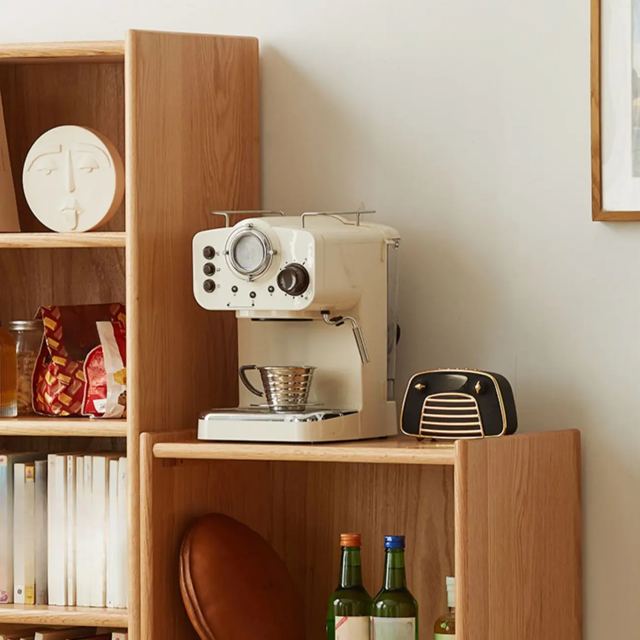 Modern Wooden 6-Tier Rectangle Oak Large Bookcase Image - 11 | homeyfad