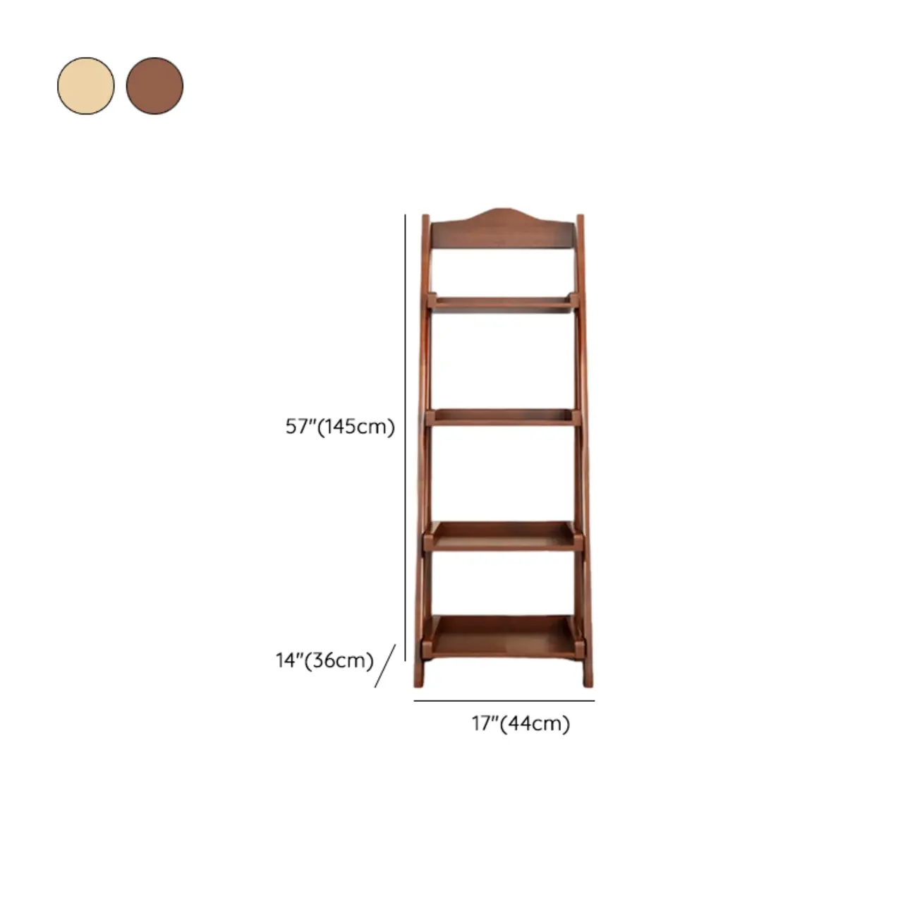 4-Tier Narrow Walnut Wood Ladder Bookcase for Bedroom #size | homeyfad