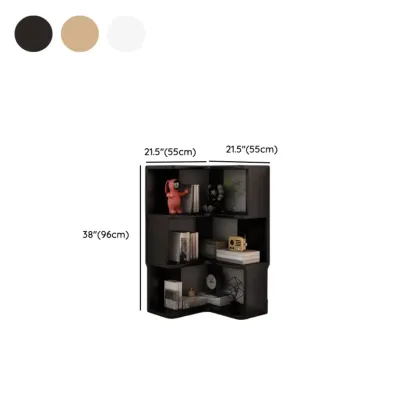 Living Room Open Back Deep Corner Wood Bookcase Image - 29