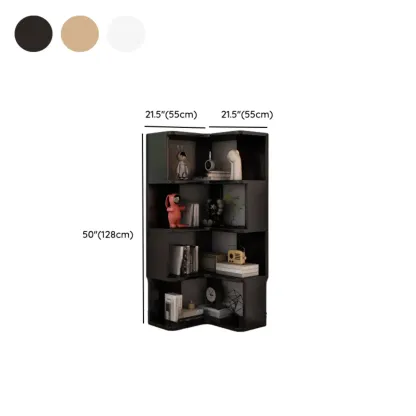Living Room Open Back Deep Corner Wood Bookcase Image - 30