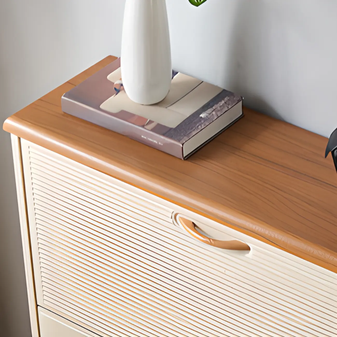 Narrow Solid Wood Shoe Cabinet for Small Space Image - 7 | homeyfad