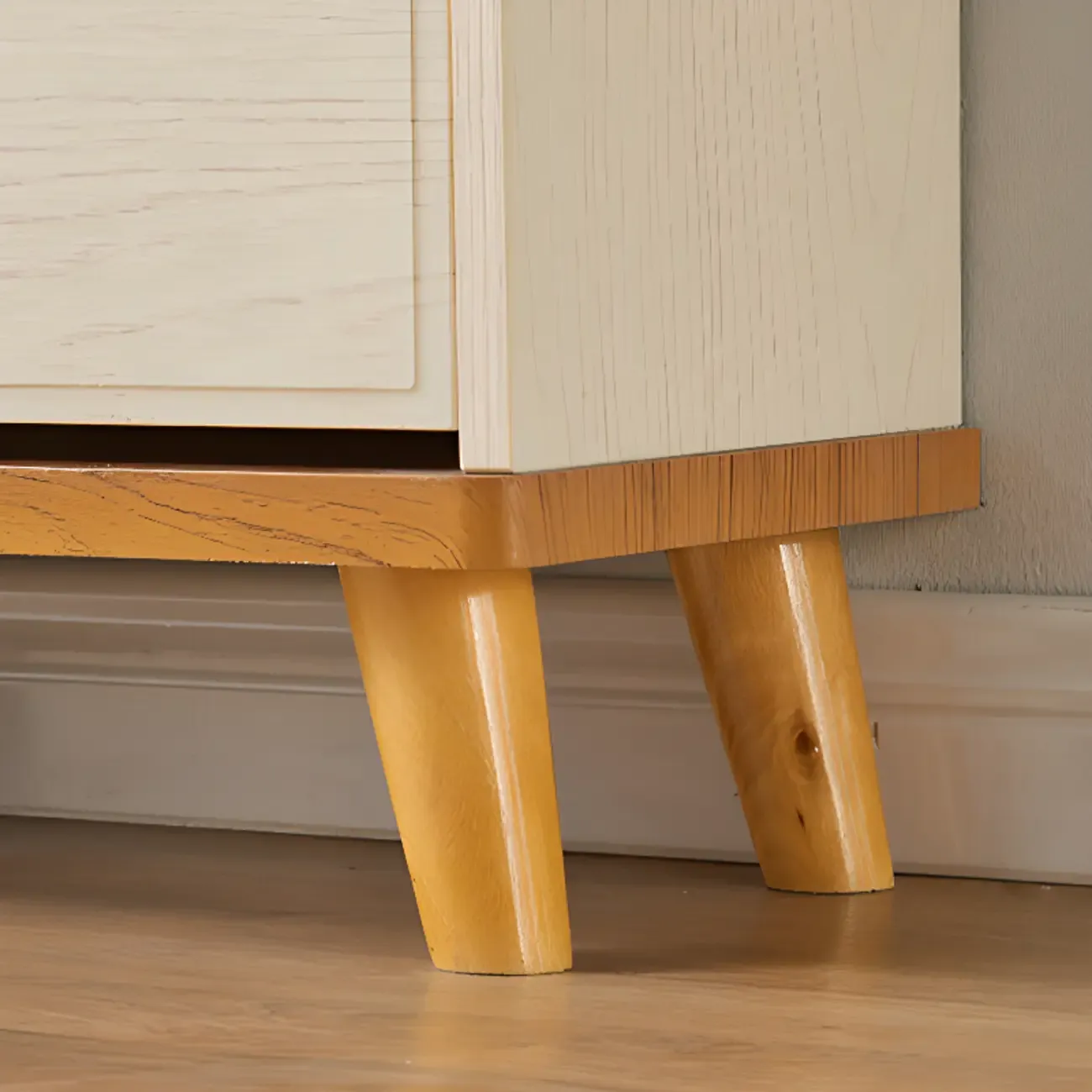 Narrow Solid Wood Shoe Cabinet for Small Space Image - 10