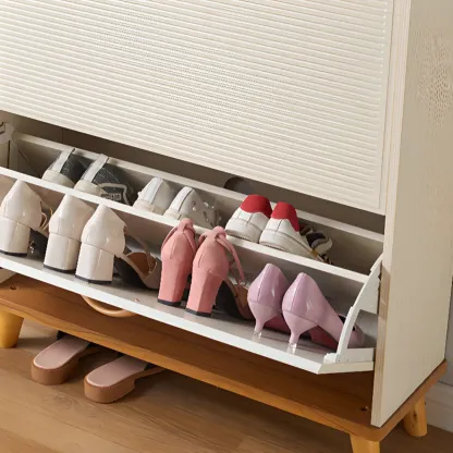 Narrow Solid Wood Shoe Cabinet for Small Space Image - 12