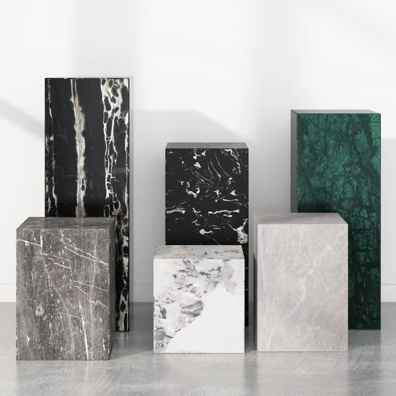Minimalist Marble Square Block End Table Image - 1 | homeyfad