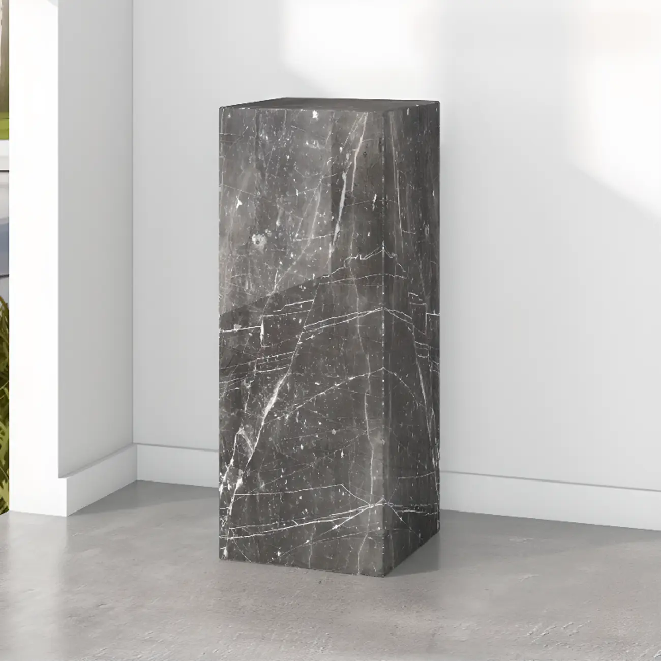 Minimalist Marble Square Block End Table Image - 4 | homeyfad