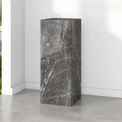 Minimalist Marble Square Block End Table Image - 4
