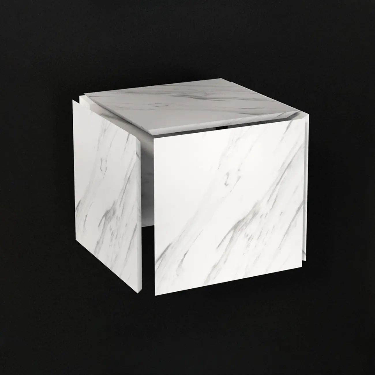Minimalist Marble Square Block End Table Image - 5 | homeyfad