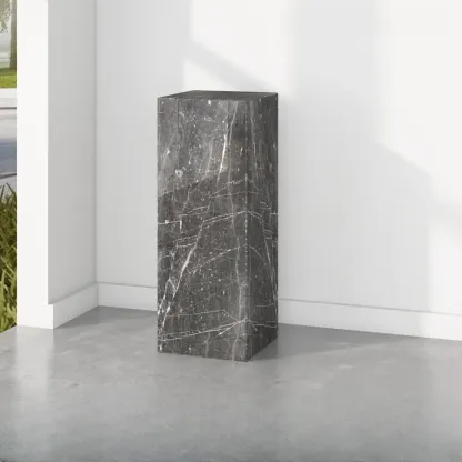 Minimalist Marble Square Block End Table Image - 6