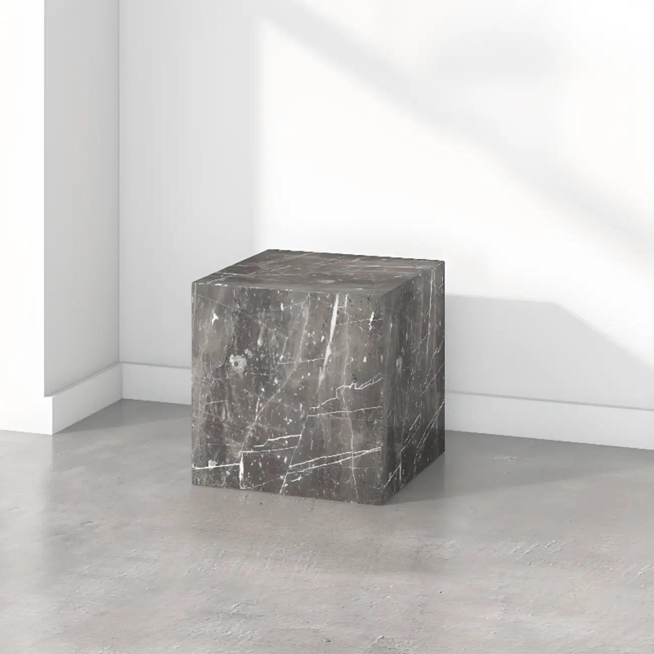 Minimalist Marble Square Block End Table Image - 8 | homeyfad
