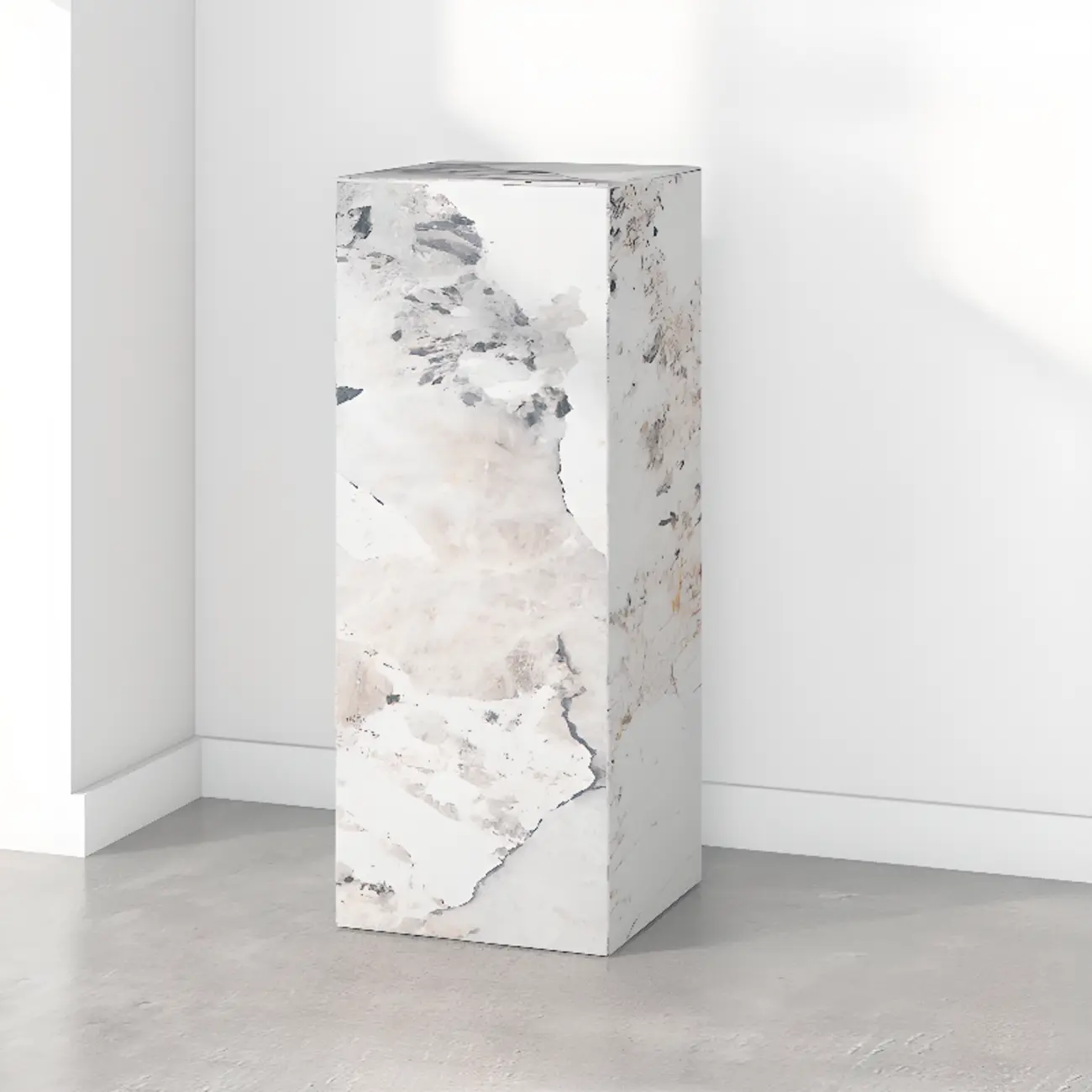Minimalist Marble Square Block End Table Image - 9 | homeyfad