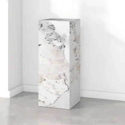 Minimalist Marble Square Block End Table Image - 9