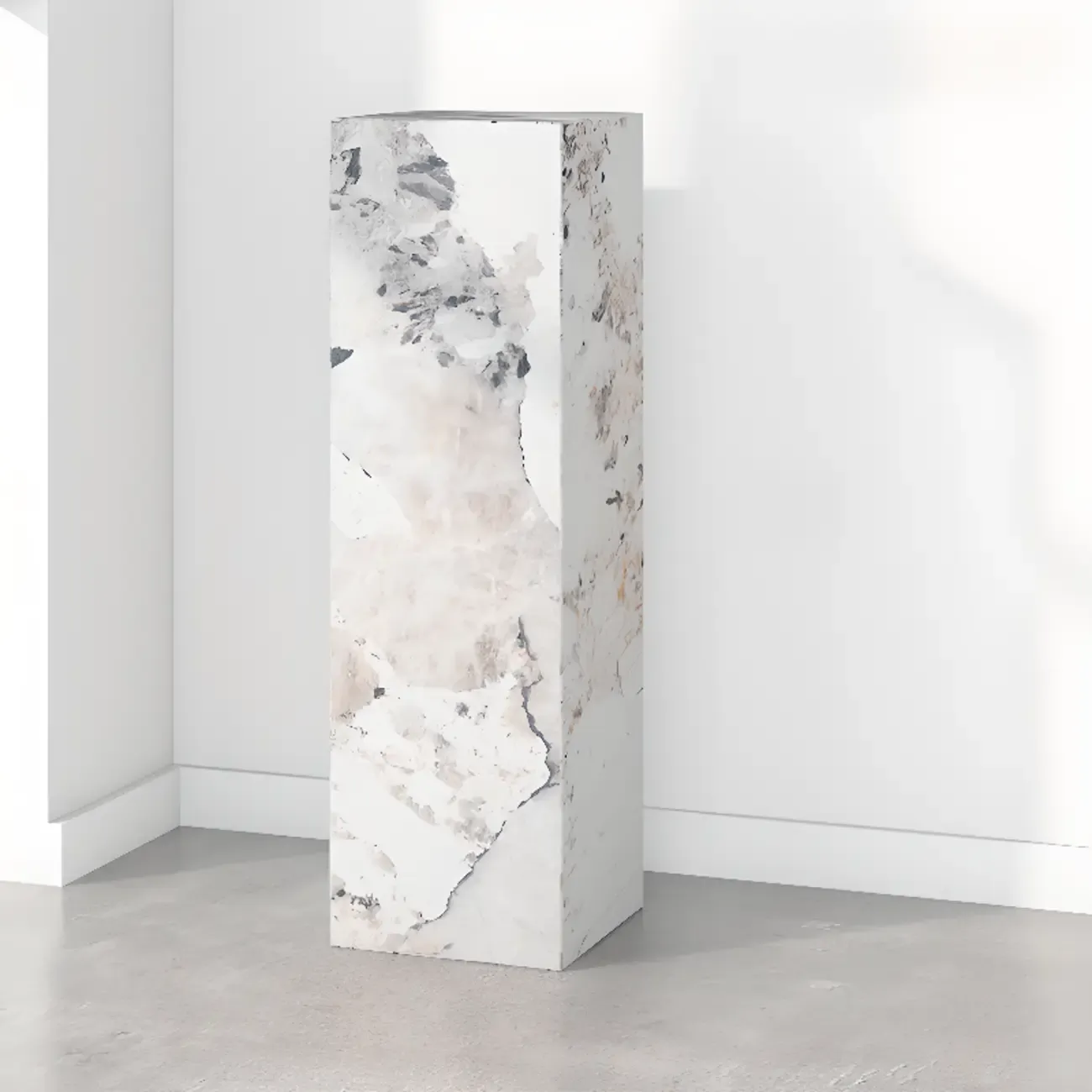 Minimalist Marble Square Block End Table Image - 11