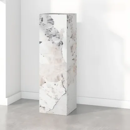 Minimalist Marble Square Block End Table Image - 11
