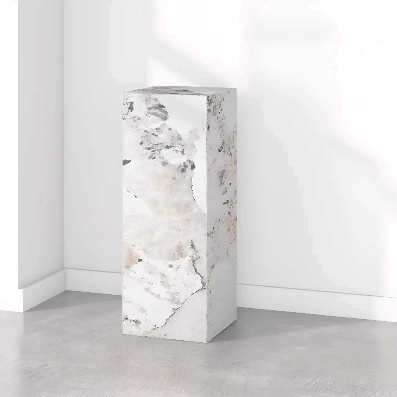 Minimalist Marble Square Block End Table Image - 12 | homeyfad