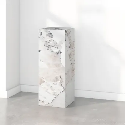 Minimalist Marble Square Block End Table Image - 12