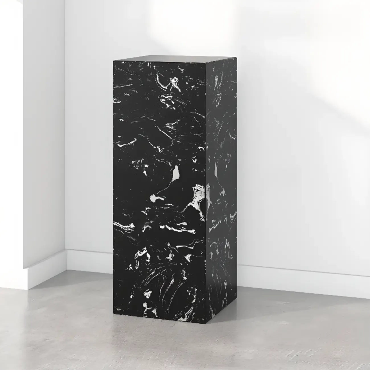 Minimalist Marble Square Block End Table Image - 18