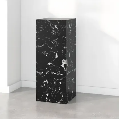 Minimalist Marble Square Block End Table Image - 18