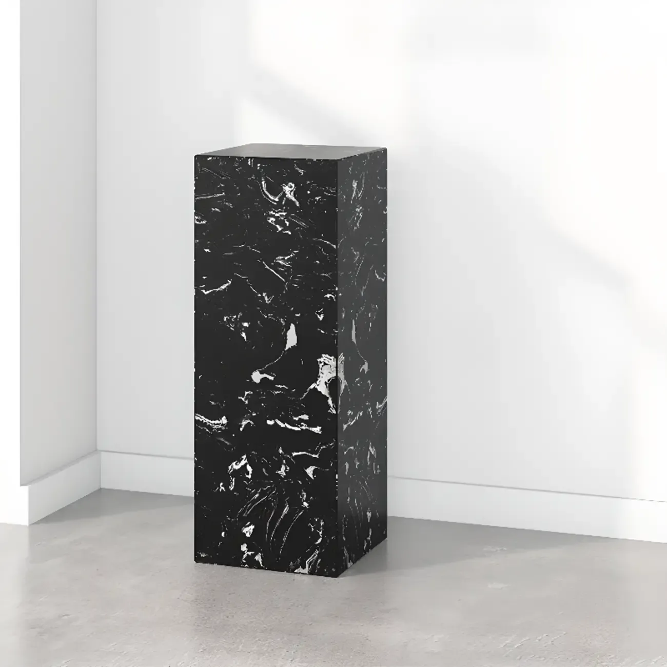 Minimalist Marble Square Block End Table Image - 20