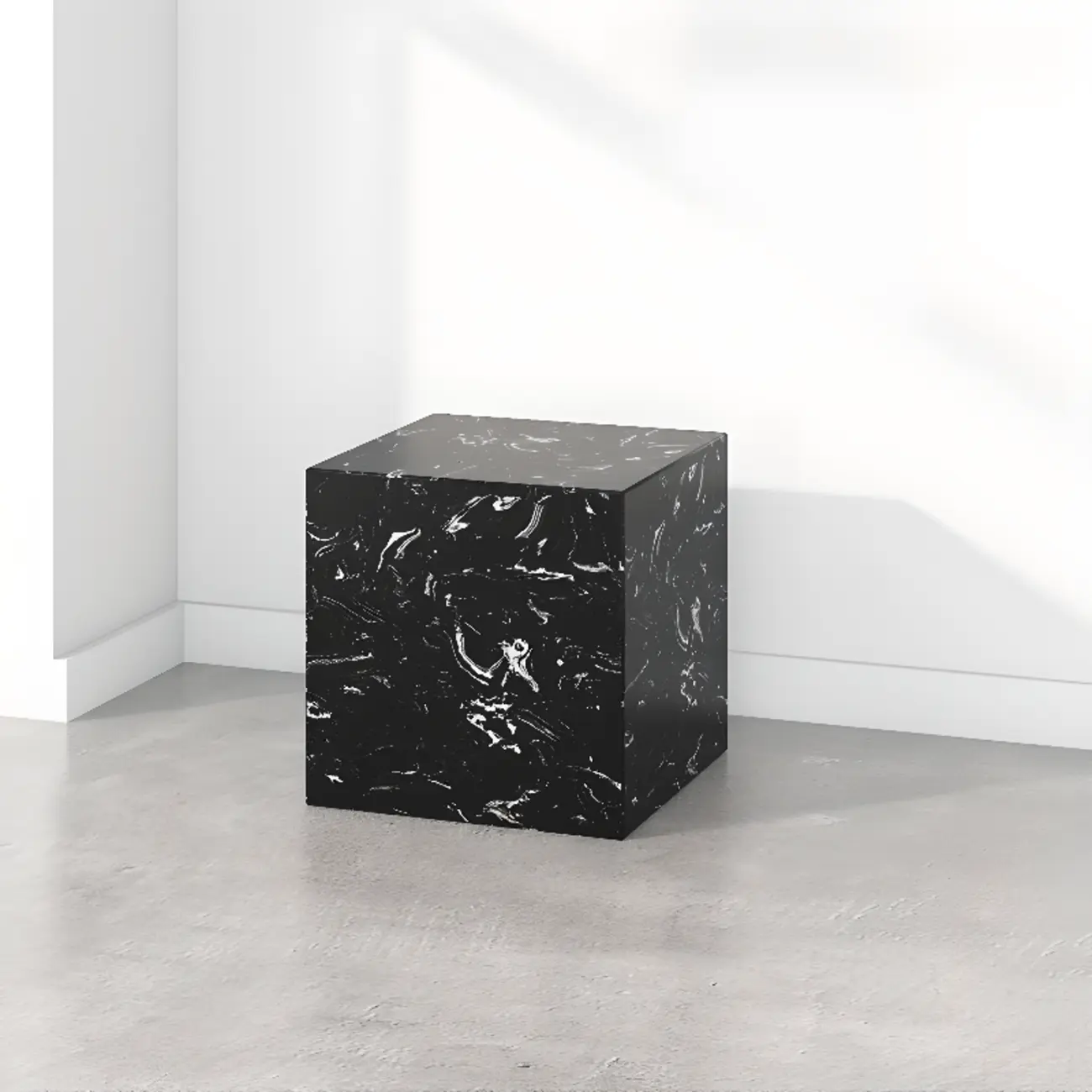 Minimalist Marble Square Block End Table Image - 21 | homeyfad