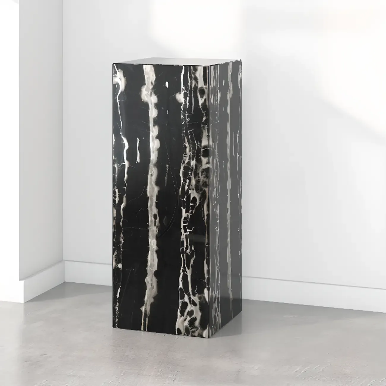 Minimalist Marble Square Block End Table Image - 22