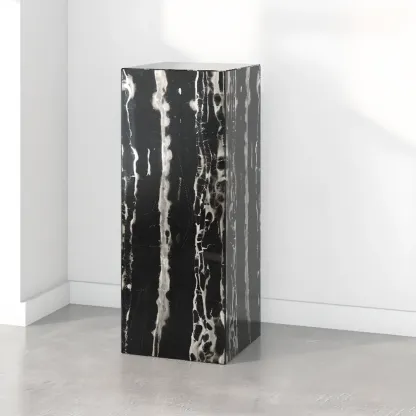 Minimalist Marble Square Block End Table Image - 22