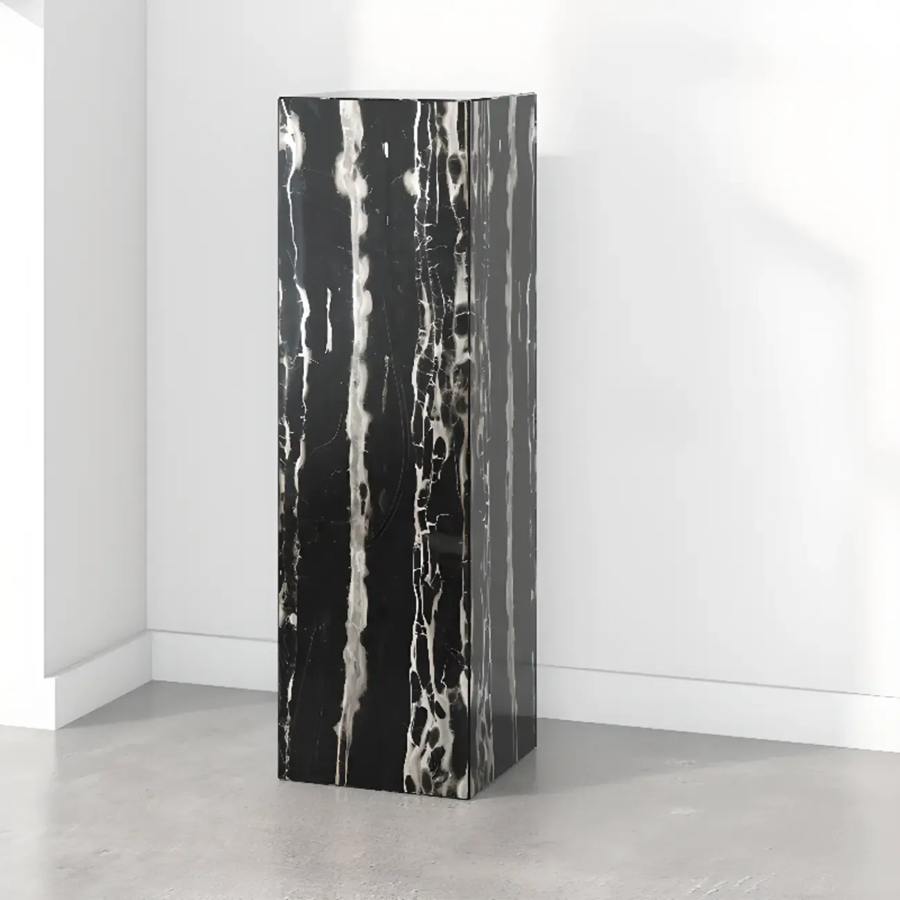 Minimalist Marble Square Block End Table Image - 23