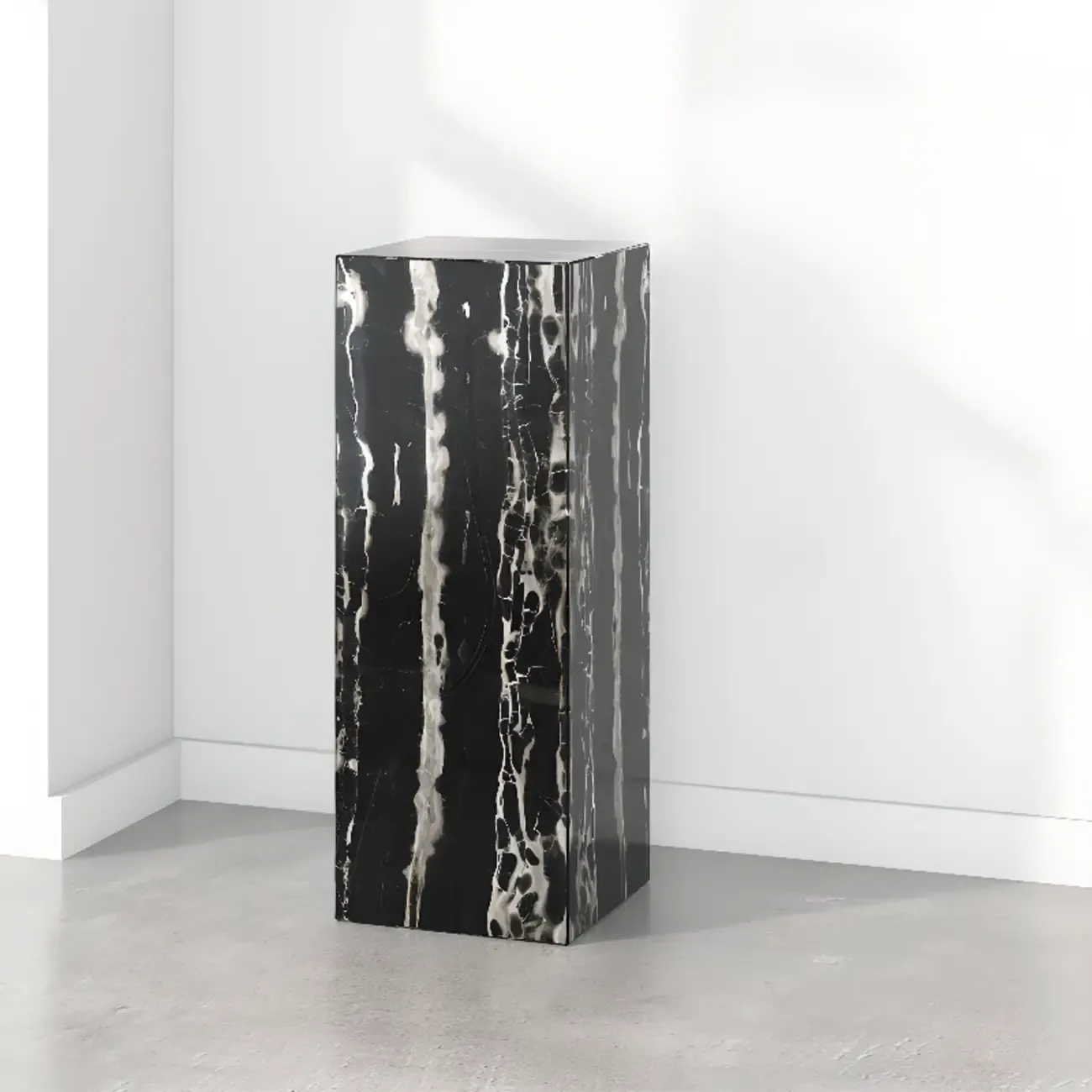 Minimalist Marble Square Block End Table Image - 24