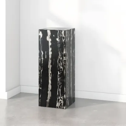 Minimalist Marble Square Block End Table Image - 24