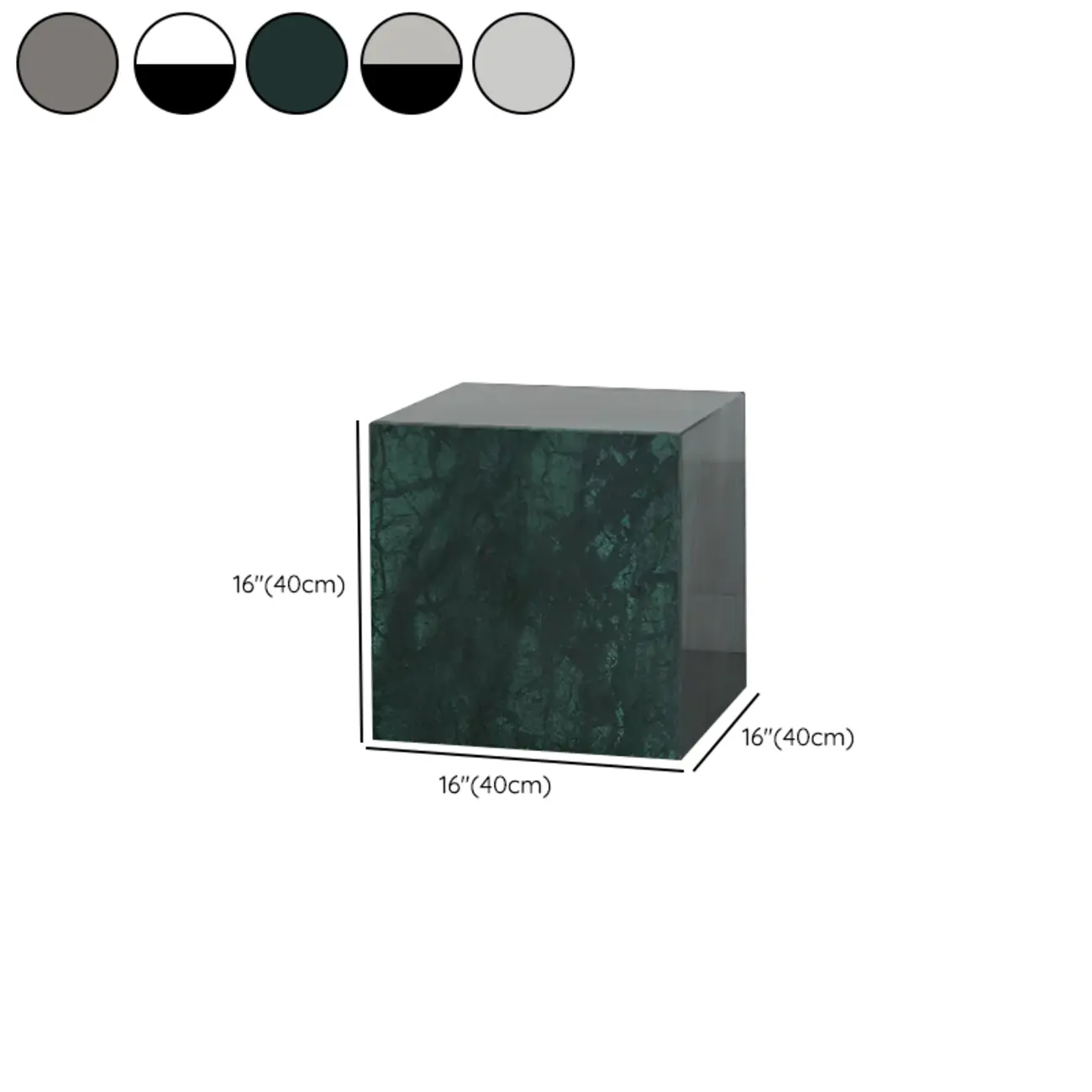 Minimalist Marble Square Block End Table #size | homeyfad