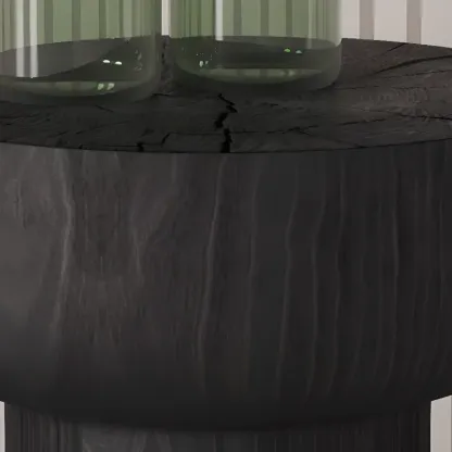 Hourglass Wooden Natural Finish Chairside Table Image - 14