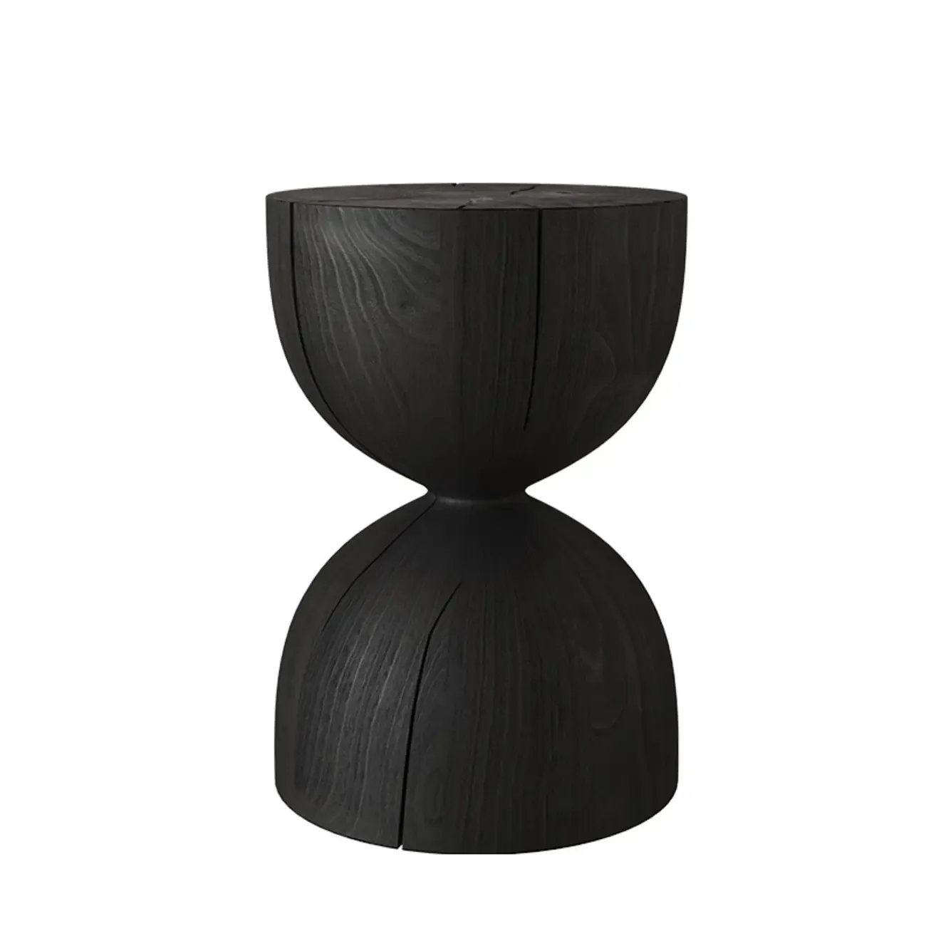 Hourglass Wooden Natural Finish Chairside Table Image - 17