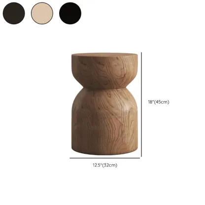 Hourglass Wooden Natural Finish Chairside Table Image - 22