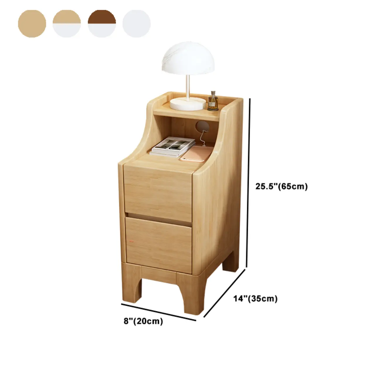 Bedroom Natural Wood Storage Drawer Function Nightstand #size | homeyfad