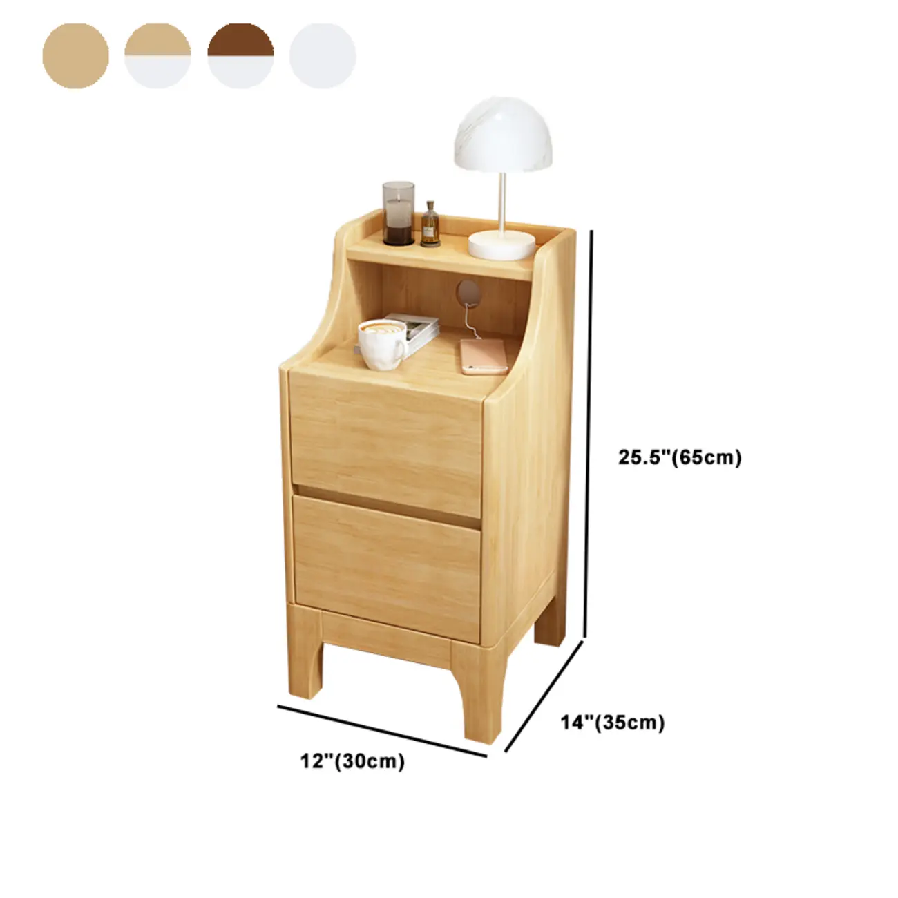 Bedroom Natural Wood Storage Drawer Function Nightstand Image - 28 | homeyfad