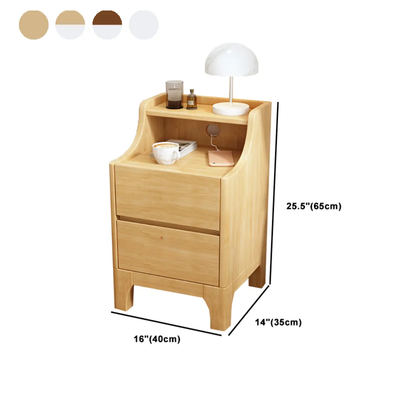 Bedroom Natural Wood Storage Drawer Function Nightstand Image - 30 | homeyfad
