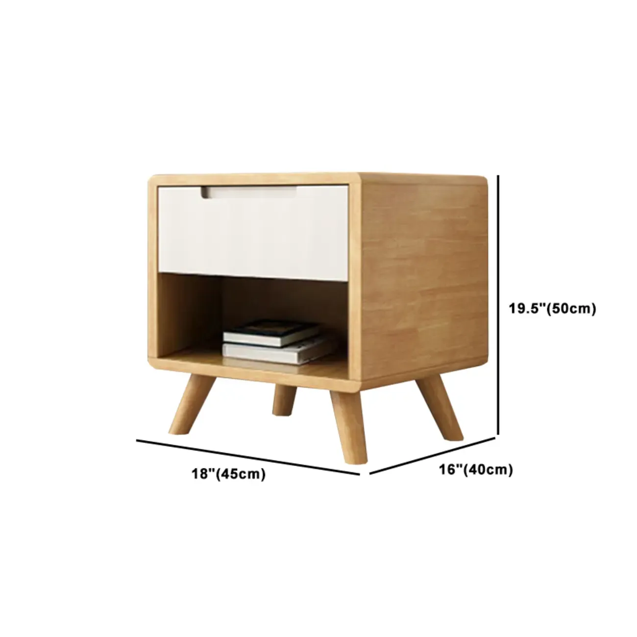 Bedroom Natural Wood Storage Drawer Function Nightstand Image - 31