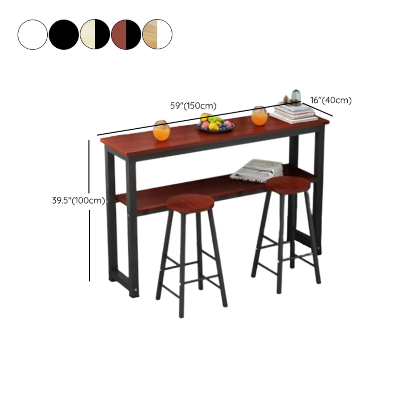 Modern Wooden Bar Table with Stools for Dining and Kitchen Image - 15 | homeyfad