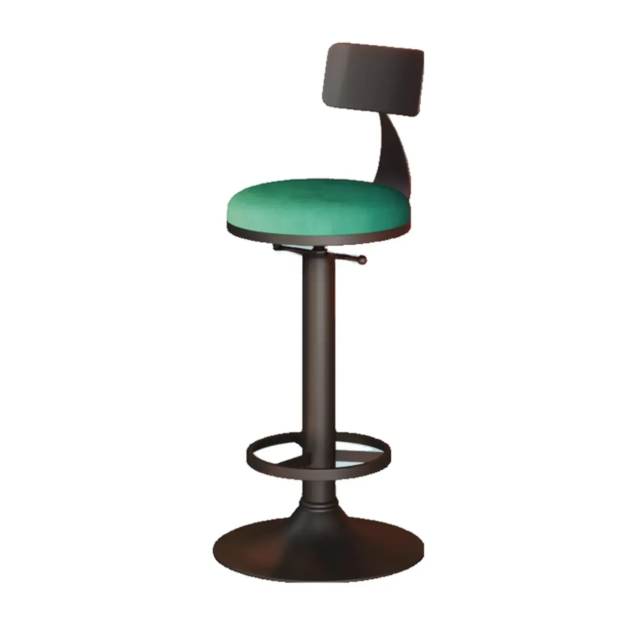 Industrial Black Metal Round Swivel Bar Stools Image - 16