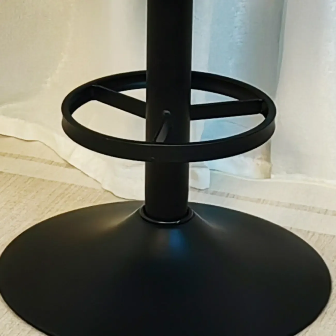 Industrial Black Metal Round Swivel Bar Stools Image - 15