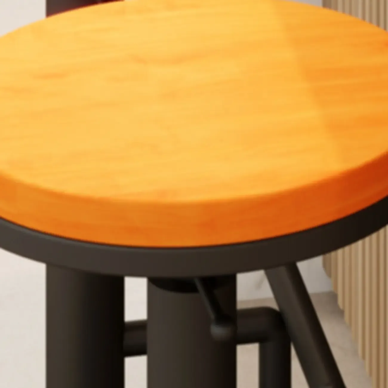 Industrial Black Metal Round Swivel Bar Stools Image - 14