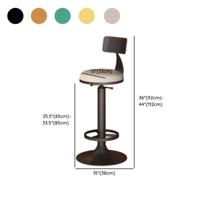 Industrial Black Metal Round Swivel Bar Stools #size