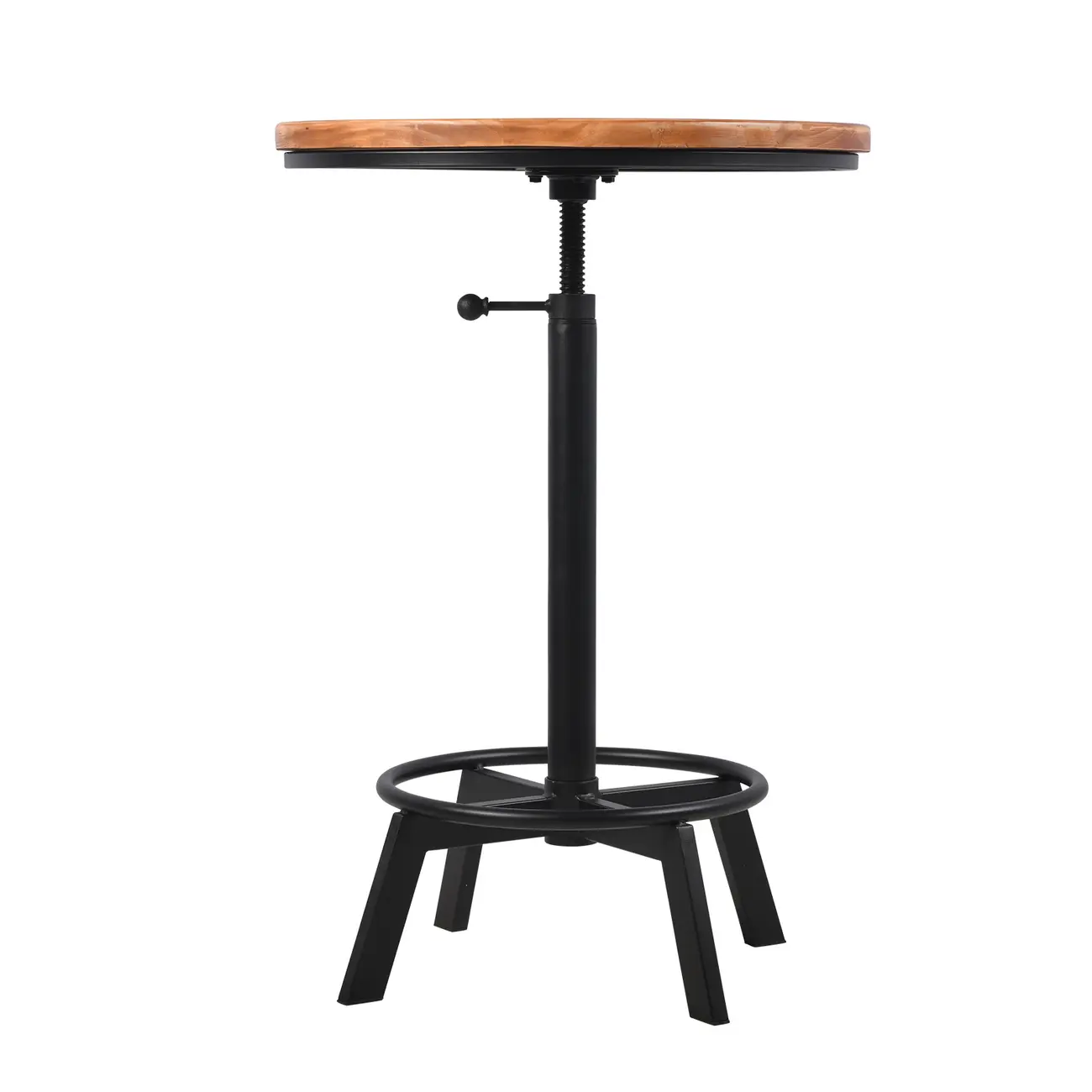 Retro Industrial Circular Adjustable Bar Table Image - 5 | homeyfad