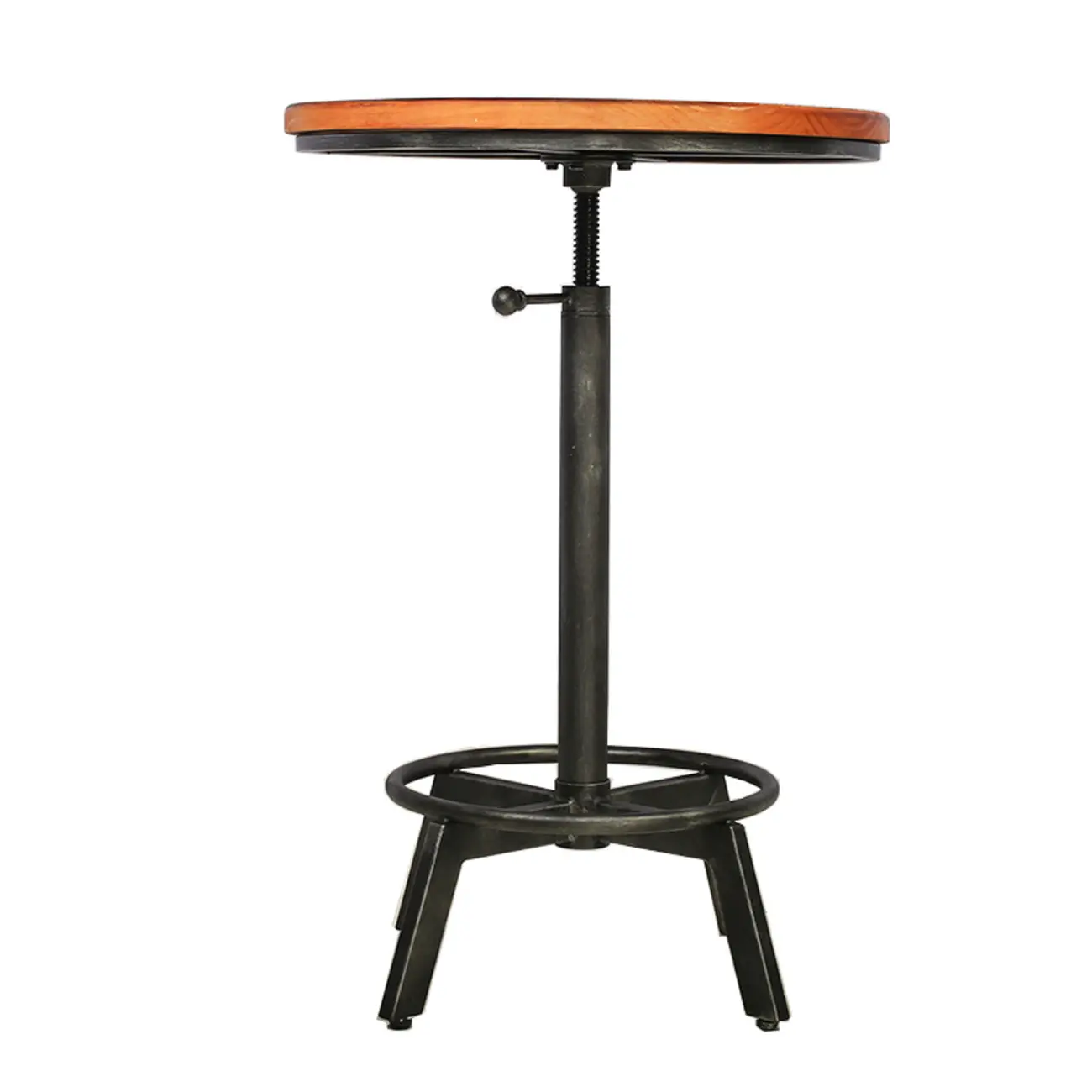 Retro Industrial Circular Adjustable Bar Table Image - 7 | homeyfad