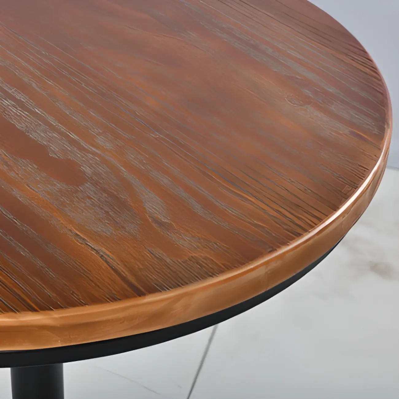 Retro Industrial Circular Adjustable Bar Table Image - 10 | homeyfad