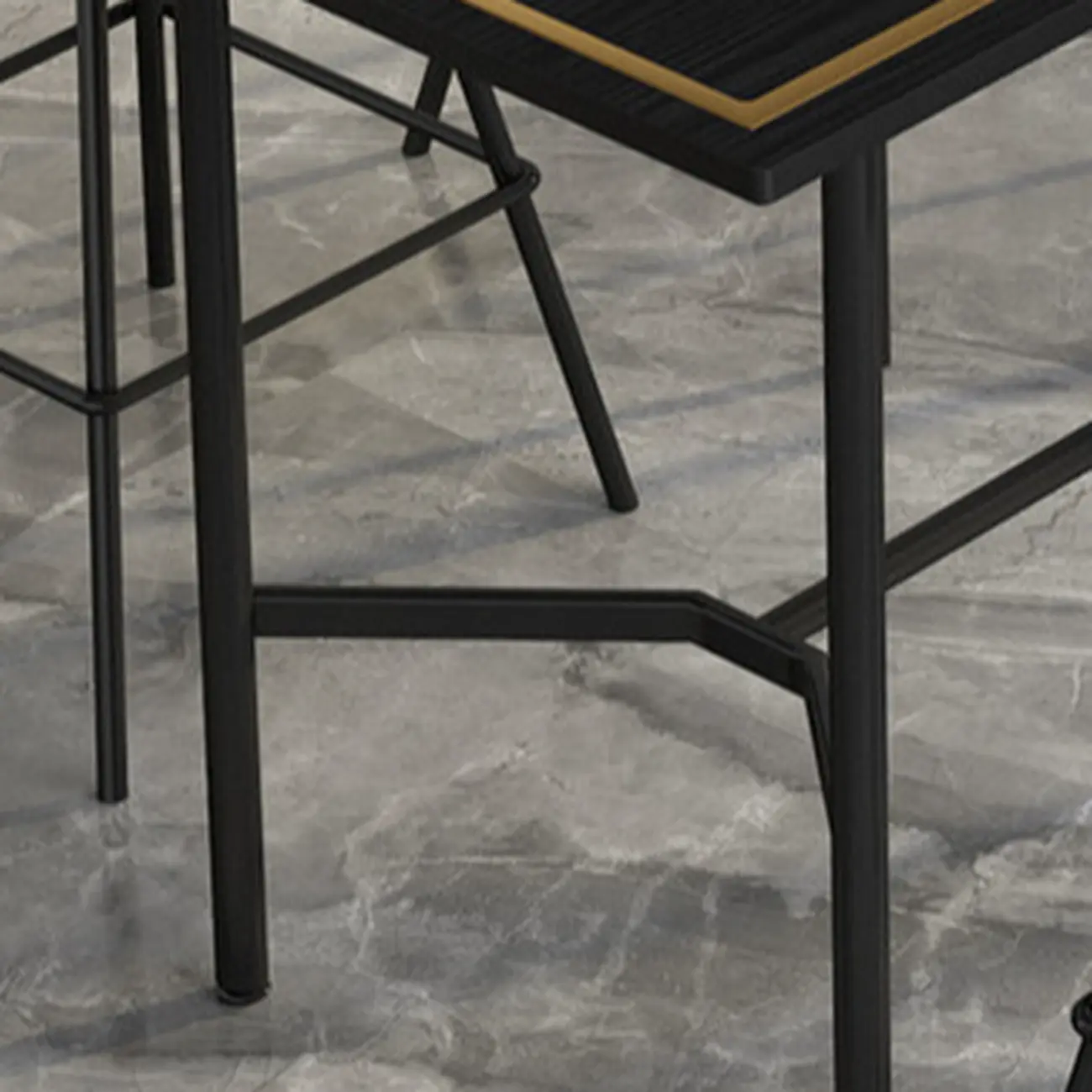 Luxurious Black-Gold Wooden Rectangular Top Bar Tables Image - 7 | homeyfad