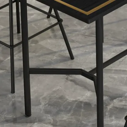 Luxurious Black-Gold Wooden Rectangular Top Bar Tables Image - 7